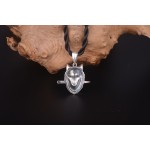 990 Pure Silver Wolf Head Totem Pendant